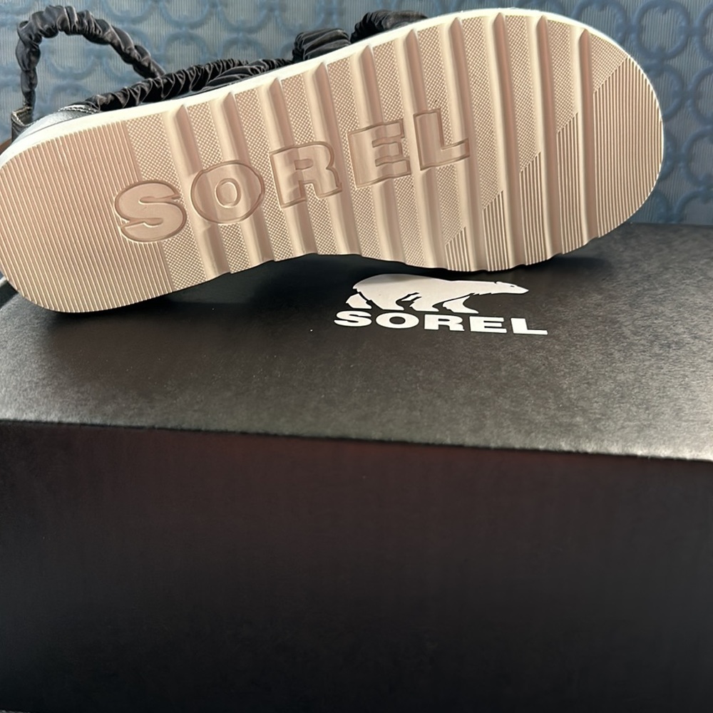 NWT Sorel Ella II Ankle Strap Sandal - Black Sea Salt - Picture 13 of 13